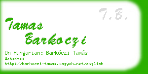 tamas barkoczi business card